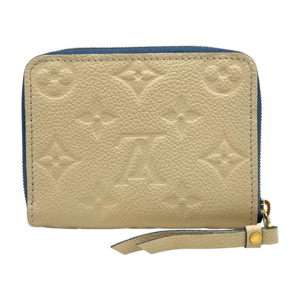 LOUIS VUITTON Blue Monogram Leather Wallet - Picture 4 of 7